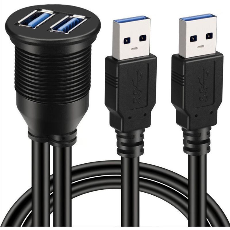 Cáp nối dài USB 3.0 1 mét lắp bảng điều khiển 2 cổng - USB 3.0 Flush Mount Cable Dual port - Phụ Kiện Điện Tử Việt Nam