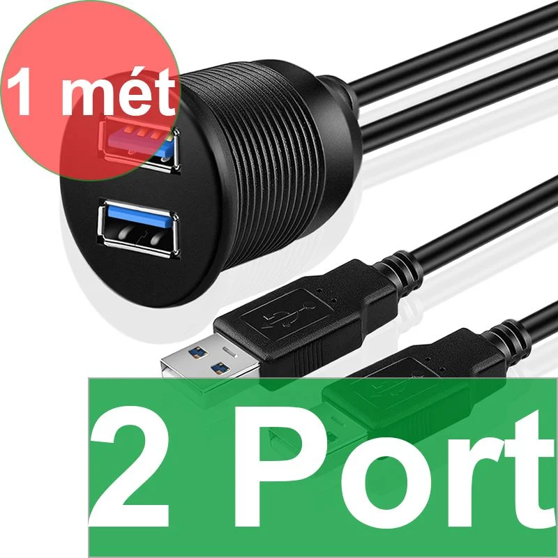 Cáp nối dài USB 3.0 1 mét lắp bảng điều khiển 2 cổng - USB 3.0 Flush Mount Cable Dual port - Phụ Kiện Điện Tử Việt Nam