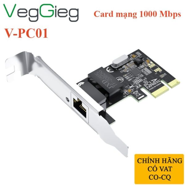 Card mạng 1Gbps chính hãng Veggieg V-PC01 chíp RTL8111F
