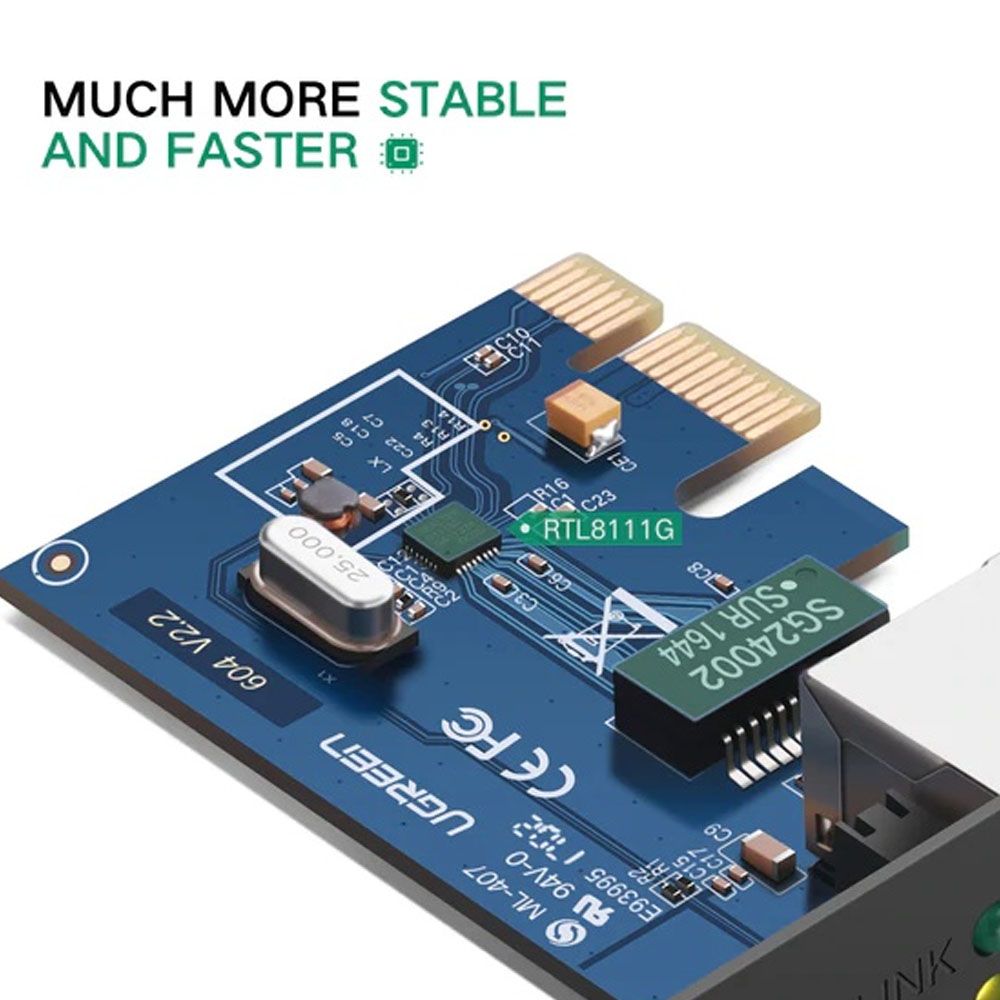 Card mạng lan Gigabit Ugreen 30771 LAN PCI Express Gigabit Ethernet 10/100/1000Mbps Ugreen US230 - Phụ Kiện Điện Tử Việt Nam