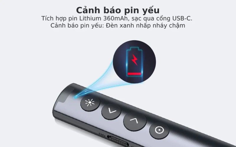 Bút trình chiếu Bluetooth dùng cho màn hình tương tác, LED Norwii N10S Pro laser màu xanh - Phụ Kiện Điện Tử Việt Nam