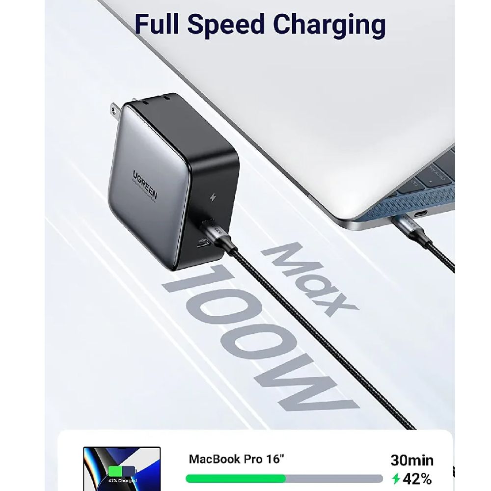 Củ sạc nhanh 100W Nexode GaN 2 cổng USB Type C Ugreen 40795 CD254 - Phụ Kiện Điện Tử Việt Nam