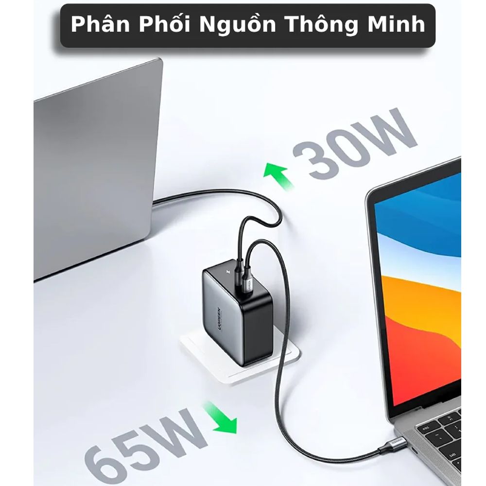 Củ sạc nhanh 100W Nexode GaN 2 cổng USB Type C Ugreen 40795 CD254 - Phụ Kiện Điện Tử Việt Nam