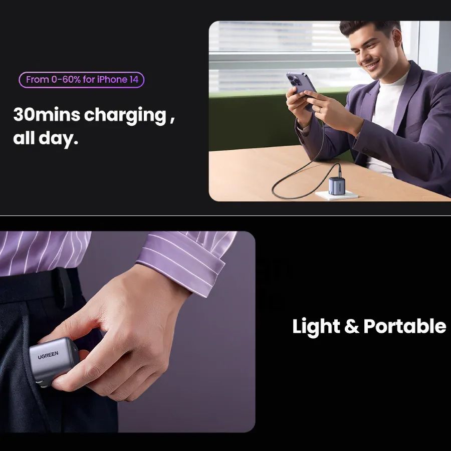 Củ sạc nhanh 30W USB Type C GaN Hỗ trợ QC4+, PD3.0 Ugreen 90901 CD319 - Phụ Kiện Điện Tử Việt Nam