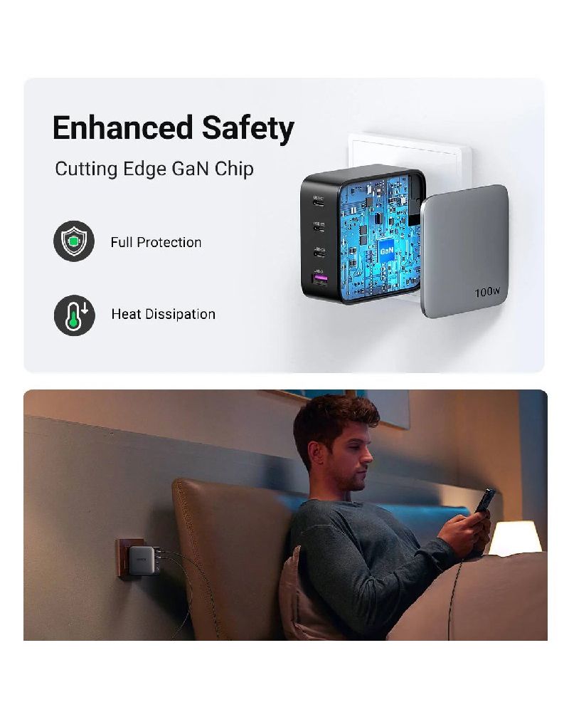 Củ sạc nhanh USB Type C 4 cổng 100W GaN Hỗ trợ QC4+, PD3.0 Ugreen 40737 CD226 - Phụ Kiện Điện Tử Việt Nam