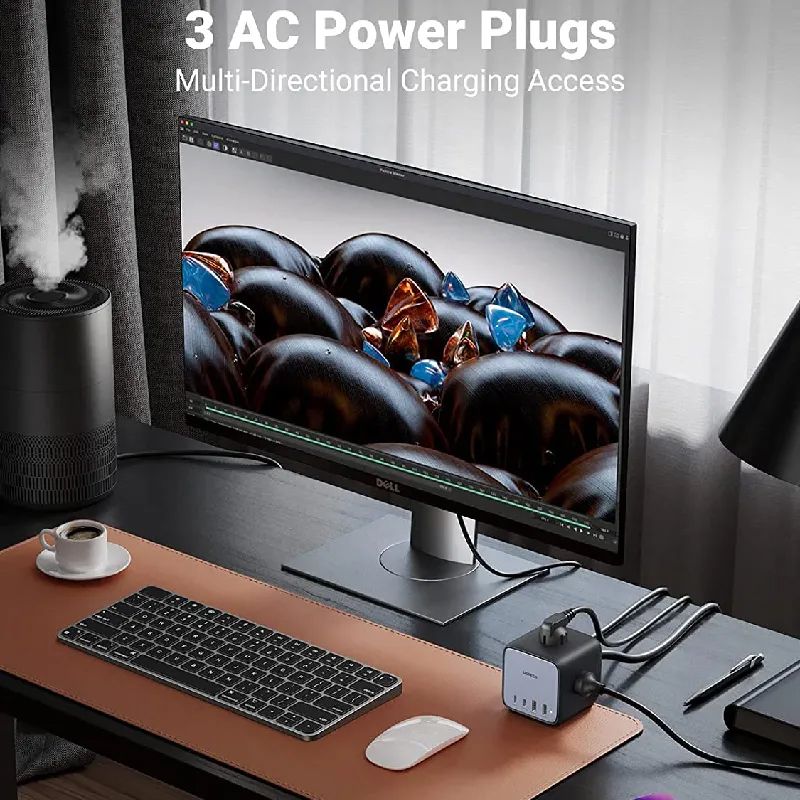 Cục sạc nhanh 65W GaN 3 DigiNest Cube 2xUSB C, 2xUSB A, 3xAC Ugreen 40861 CD268 - Phụ Kiện Điện Tử Việt Nam