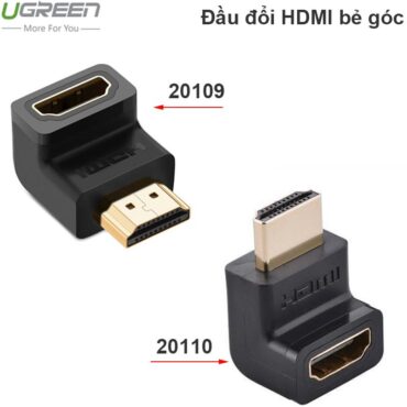 Đầu HDMI bẻ góc 90 độ Down và Up Ugreen 20109 | 20110, Cáp HDMI phụ kiện điện tử - Phụ Kiện Điện Tử Việt Nam