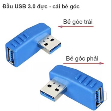 Đầu đổi USB 3.0 đầu đực đầu cái bẻ góc (xoay trái/phải) - Phụ Kiện Điện Tử Việt Nam