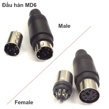 Đầu hàn Mini Din 6pin female, male (MD6) - Phụ Kiện Điện Tử Việt Nam