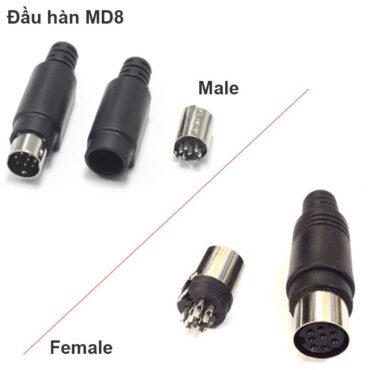 Đầu hàn Mini Din 8pin female, male (MD8) - Phụ Kiện Điện Tử Việt Nam