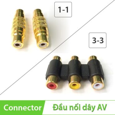 Đầu nối RCA/AV 1-1 và 3-3 2 đầu âm, Đầu nối cáp AV, RCA phụ kiện điện tử - Phụ Kiện Điện Tử Việt Nam