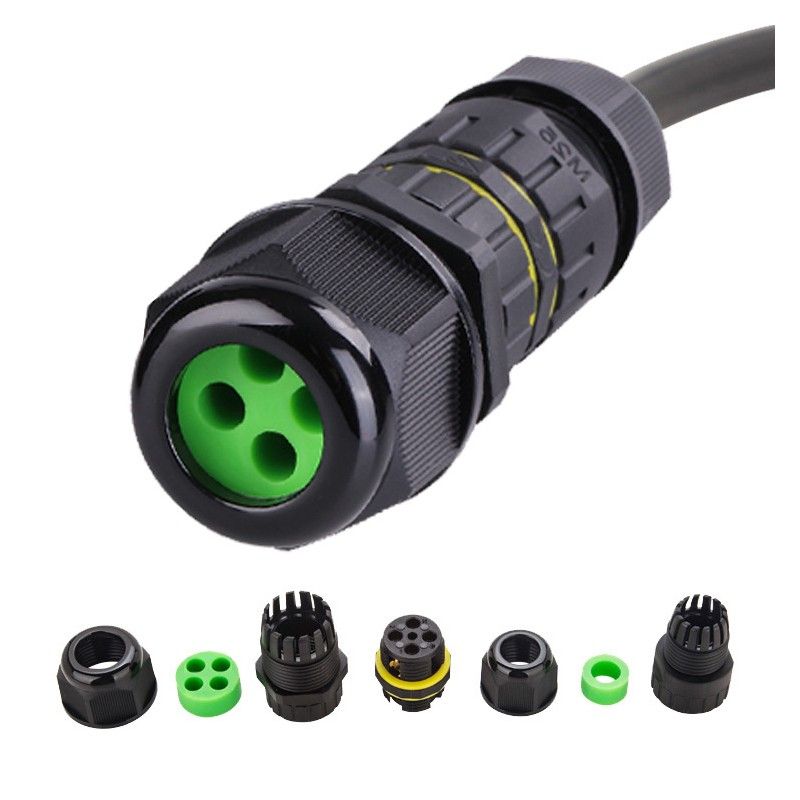 Đầu cút nối điện chia 4 dây chống nước IP68 2,3 lõi chính hãng E-Weichat EW-M25-5T - Phụ Kiện Điện Tử Việt Nam