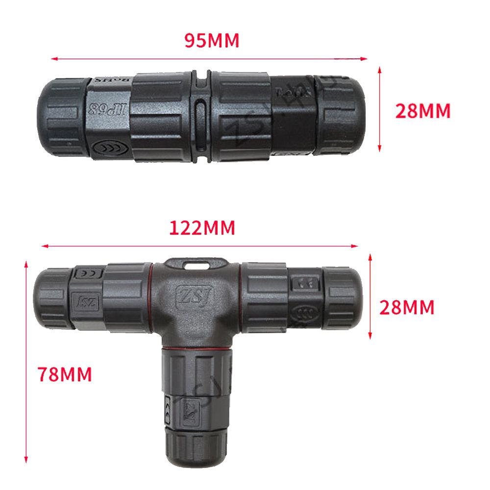 Đầu nối điện ngoài trời phân nhánh chữ T - 3 lõi chống nước IP68 8-15mm ZSJ L25T3 - Phụ Kiện Điện Tử Việt Nam