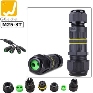 Đầu cút nối điện chia 2 dây chống nước IP68 2 lõi chính hãng E-Weichat EW-M25-3T - Phụ Kiện Điện Tử Việt Nam