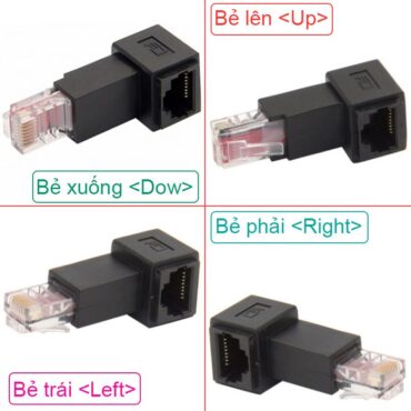 Đầu đổi RJ45 đực ra RJ45 cái bẻ góc - Đầu nối mạng bẻ góc 1 đầu đực 1 đầu cái - Phụ Kiện Điện Tử Việt Nam
