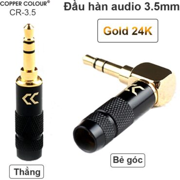 Đầu hàn jack cắm 3.5mm 3 nấc thẳng & bẻ góc Copper Colour CR-3.5 mạ vàng - Phụ Kiện Điện Tử Việt Nam