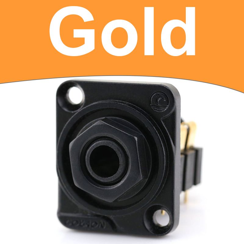 Đầu hàn jack cắm audio 6.5mm stereo Female Mạ Vàng Rhodium kèm mặt bắt vít Coraon D-219A D-216A-G - Phụ Kiện Điện Tử Việt Nam