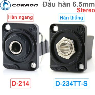 Đầu hàn jack cắm audio 6.5mm stereo Female kèm mặt bắt vít Coraon D-214 D-234TT-S - Phụ Kiện Điện Tử Việt Nam