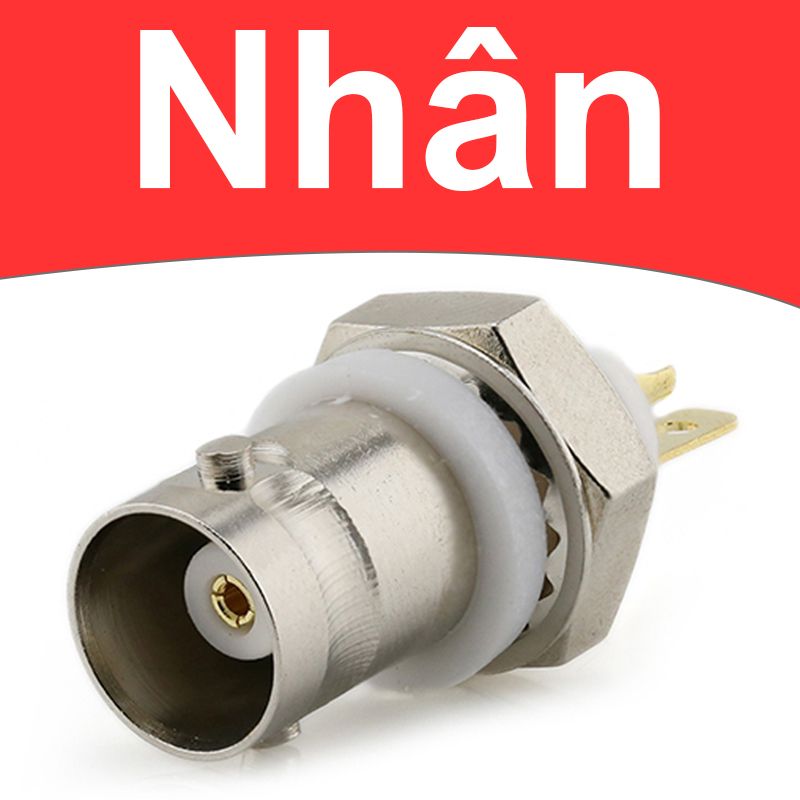 Đầu cắm nối BNC SDI 2 đầu cái female kèm đai ốc cố định Coraon BNC-S - Phụ Kiện Điện Tử Việt Nam