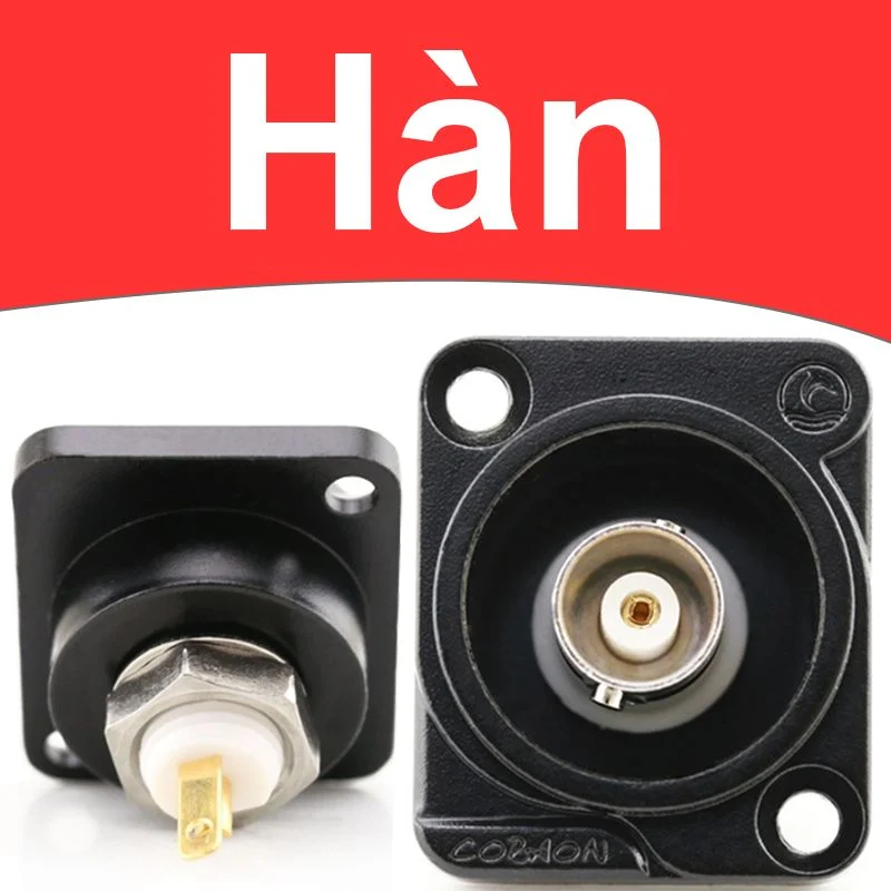 Đầu cắm nối BNC SDI 2 đầu cái female kèm đai ốc cố định Coraon BNC-S - Phụ Kiện Điện Tử Việt Nam