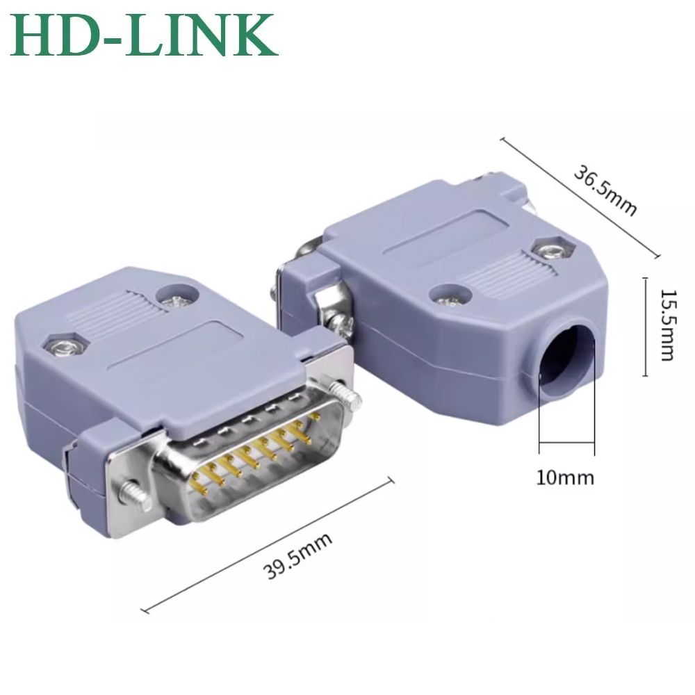 Đầu hàn Com RS232 DB15 chân đồng vỏ ốp nhựa cứng HD-Link YL-1513 - Phụ Kiện Điện Tử Việt Nam