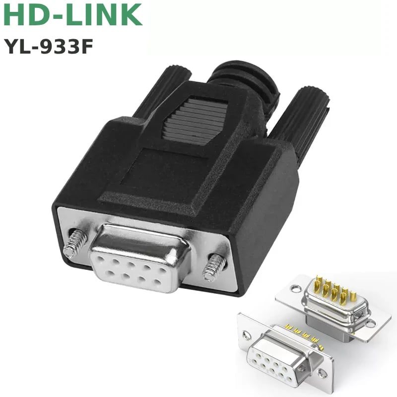 Đầu hàn COM DB9 chân đồng vỏ ốp nhựa dẻo HD-Link 933F 933M - Phụ Kiện Điện Tử Việt Nam
