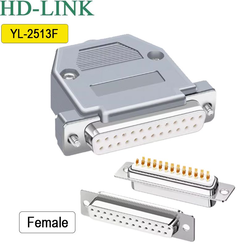 Đầu hàn Com LPT DB25 chân đồng vỏ ốp nhựa cứng HD-Link YL-2513 - Phụ Kiện Điện Tử Việt Nam