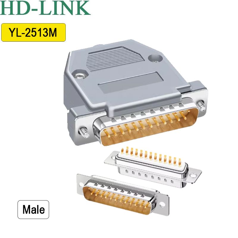 Đầu hàn Com LPT DB25 chân đồng vỏ ốp nhựa cứng HD-Link YL-2513 - Phụ Kiện Điện Tử Việt Nam