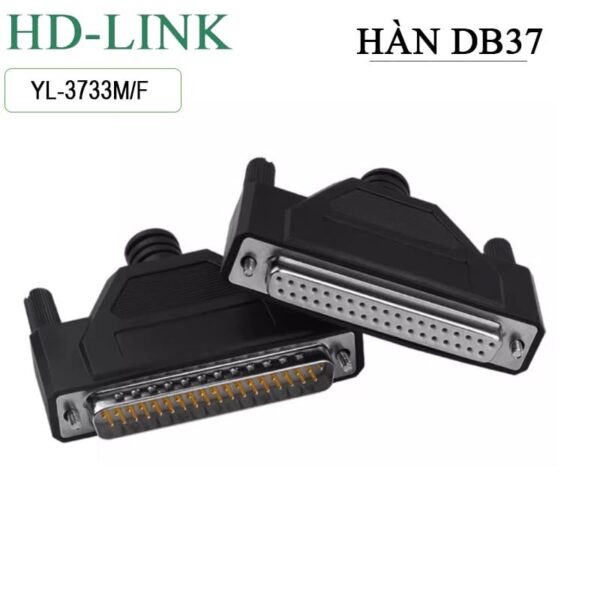 Đầu hàn COM DB37 HD-Link YL-3733M/F vỏ ốp nhựa dẻo
