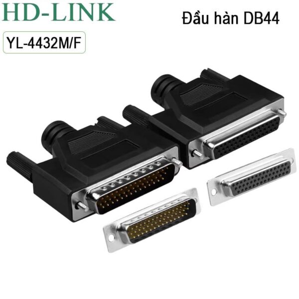 Đầu hàn COM DB44 HD-Link YL-4432M/F vỏ ốp nhựa dẻo
