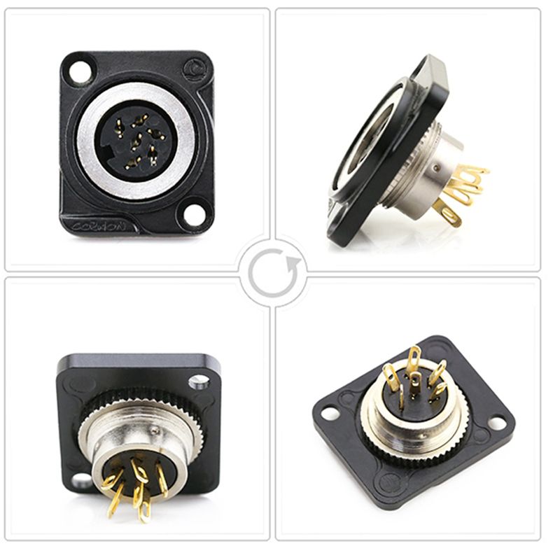 Đầu hàn cổng DIN 6 và DIN 8 pin female gắn vào ổ cắm Coraon LC-SLS6 LC-SLS8 - Phụ Kiện Điện Tử Việt Nam
