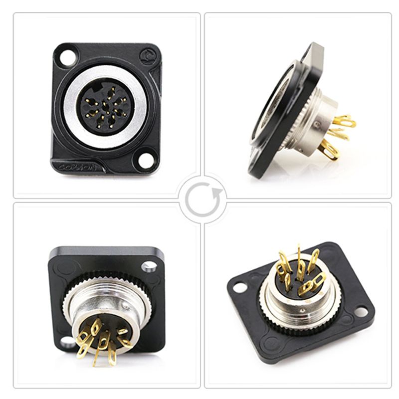 Đầu hàn cổng DIN 6 và DIN 8 pin female gắn vào ổ cắm Coraon LC-SLS6 LC-SLS8 - Phụ Kiện Điện Tử Việt Nam