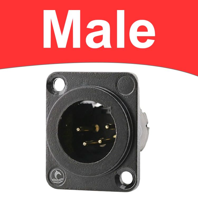 Đầu hàn cổng XLR 4PIN Male - Female gắn trên tường bảng điều khiển Coraon Z-NC4MD-LX-B / Z-NC4FD-LX-B - Phụ Kiện Điện Tử Việt Nam