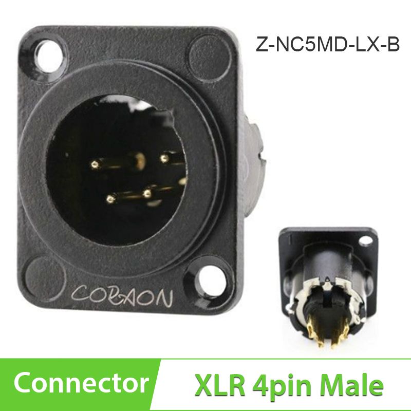 Đầu hàn cổng XLR 4PIN Male - Female gắn trên tường bảng điều khiển Coraon Z-NC4MD-LX-B / Z-NC4FD-LX-B - Phụ Kiện Điện Tử Việt Nam