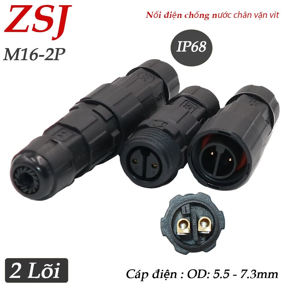 Đầu nối dây điện chống nước 2 3 4 lõi chuẩn IP68 chính hãng ZSJ M16 - Phụ Kiện Điện Tử Việt Nam