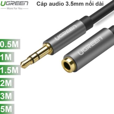 Cáp audio 3.5mm nối dài 0.5M 1M 1.5M 2M 3M 5M Ugreen (màu đen) - Phụ Kiện Điện Tử Việt Nam