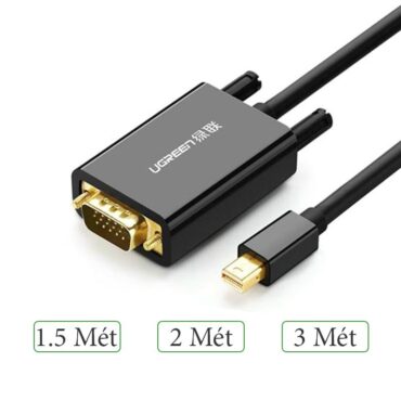 Cáp Mini Displayport to VGA 1.5M | 2M 3M UGREEN (màu đen) - Phụ Kiện Điện Tử Việt Nam
