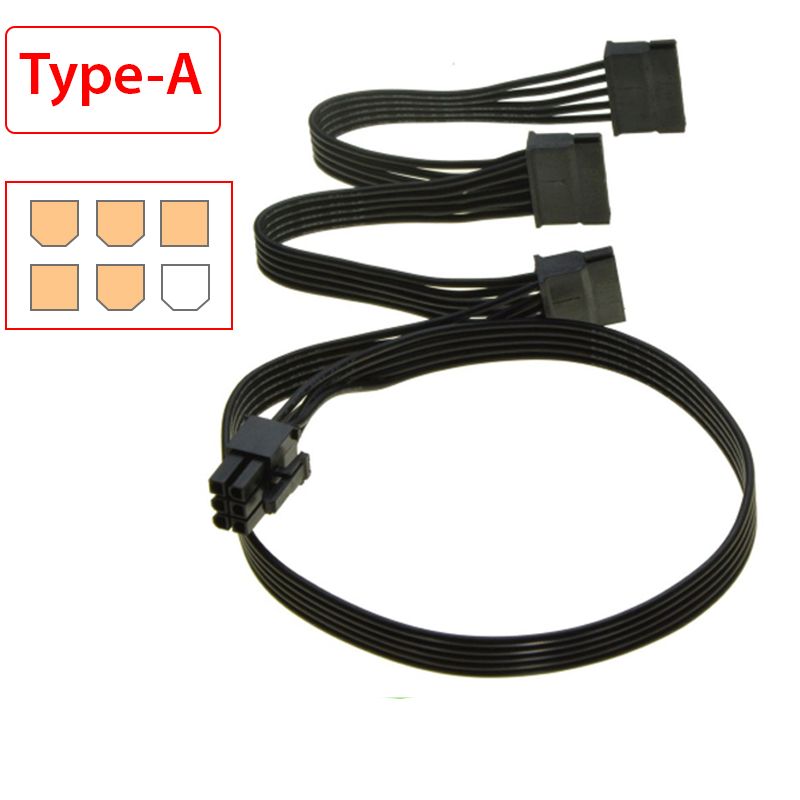 Cáp đổi nguồn 6PIN ra 3 SATA type-B - Phụ Kiện Điện Tử Việt Nam