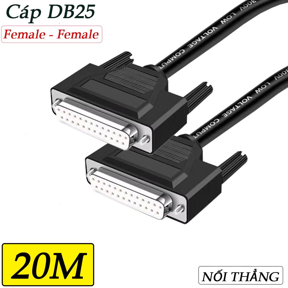 Cáp COM DB25 | Cáp RS232 25 chân cái sang cái 1M 1.5M 3M 5M 8M 10M 12M 15M 20M 25M 30M 40M - Phụ Kiện Điện Tử Việt Nam