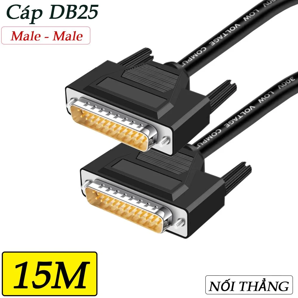 Cáp COM DB25 | Cáp RS232 25 chân đực sang đực 1.5M | 3M | 5M | 10m | 15m | 20m | 25m | 30m | 40m - Phụ Kiện Điện Tử Việt Nam