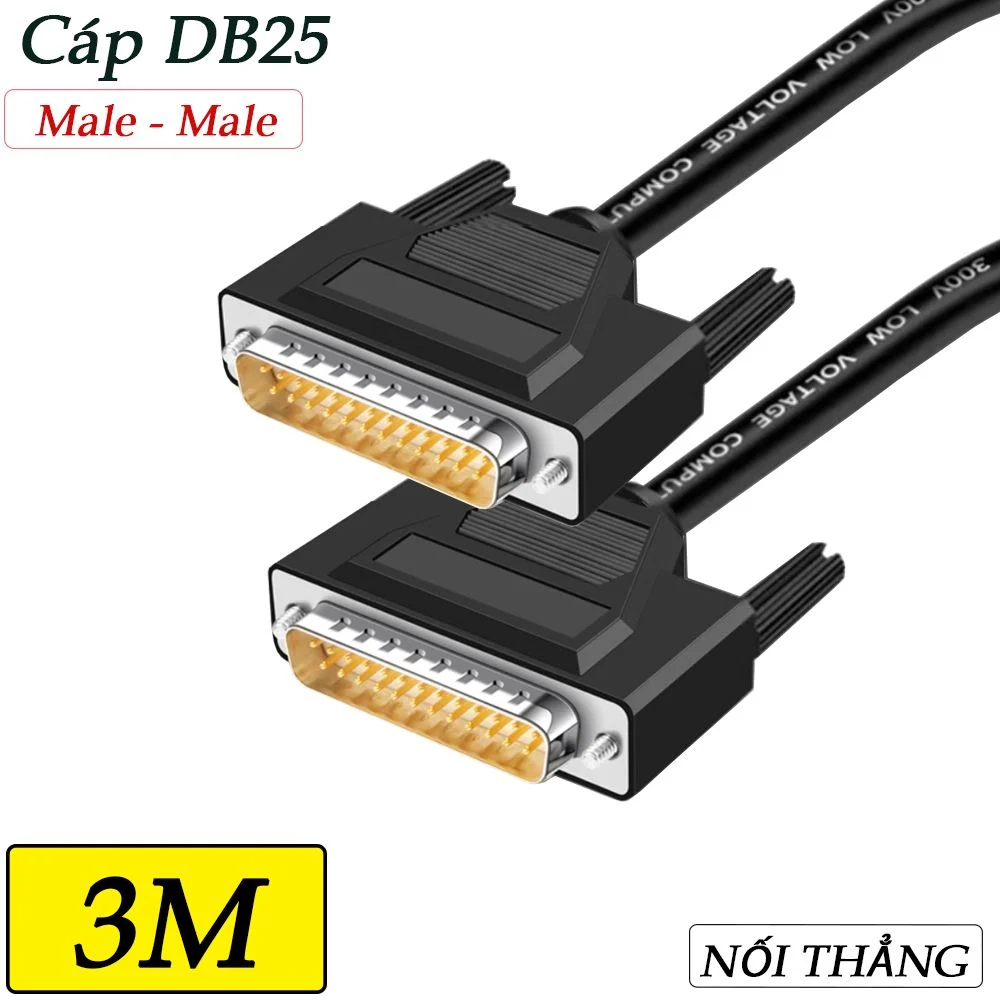 Cáp COM DB25 | Cáp RS232 25 chân đực sang đực 1.5M | 3M | 5M | 10m | 15m | 20m | 25m | 30m | 40m - Phụ Kiện Điện Tử Việt Nam