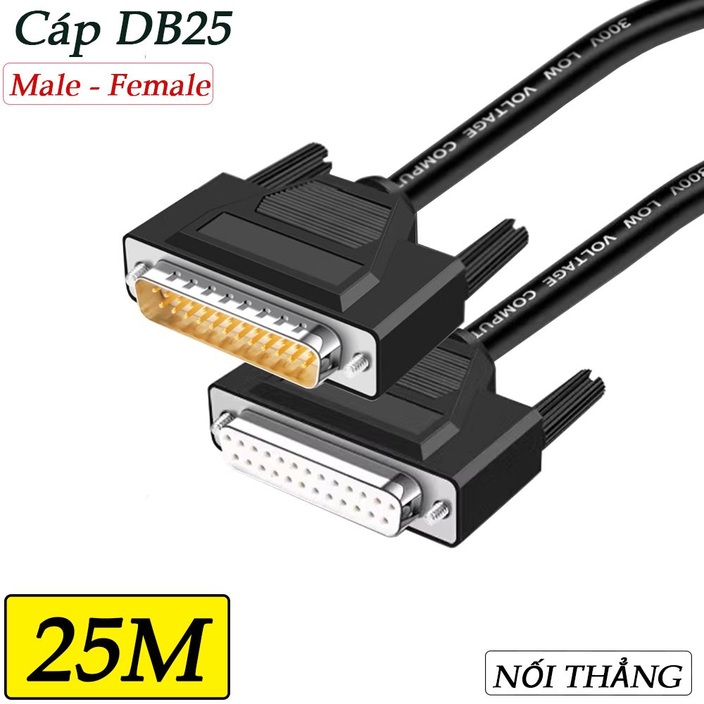 Cáp COM DB25 Cáp RS232 25 chân đực sang cái 1.5M 3M 5M 10M 15M 20M 25M 30M 40M - Phụ Kiện Điện Tử Việt Nam