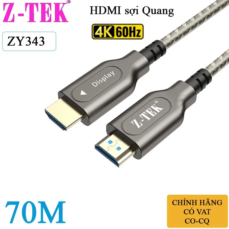Cáp HDMI 2.0 sợi quang chuẩn 4K@60Hz chính hãng Z-TEK dài từ 20M đến 100M - Phụ Kiện Điện Tử Việt Nam