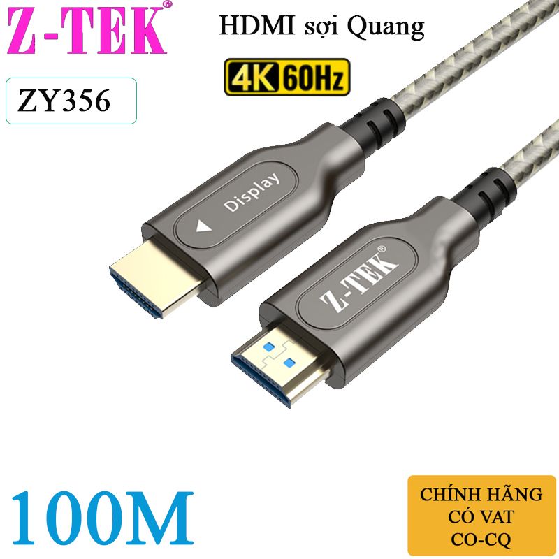 Cáp HDMI 2.0 sợi quang chuẩn 4K@60Hz chính hãng Z-TEK dài từ 20M đến 100M - Phụ Kiện Điện Tử Việt Nam