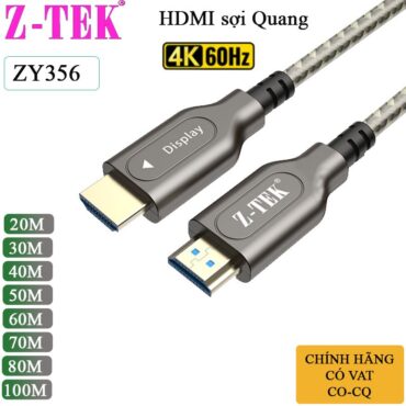 Cáp HDMI 2.0 sợi quang chuẩn 4K@60Hz chính hãng Z-TEK dài từ 20M đến 100M - Phụ Kiện Điện Tử Việt Nam