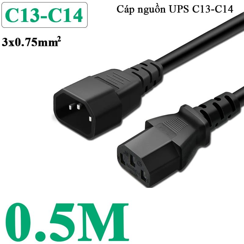 Cáp nguồn C13 C14 Cáp nguồn UPS - DPU Server 3x0.75mm 10A-250V 1 mét 1.8 mét 3 mét - Phụ Kiện Điện Tử Việt Nam