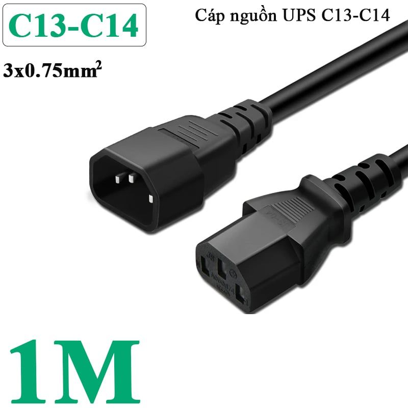 Cáp nguồn C13 C14 Cáp nguồn UPS - DPU Server 3x0.75mm 10A-250V 1 mét 1.8 mét 3 mét - Phụ Kiện Điện Tử Việt Nam