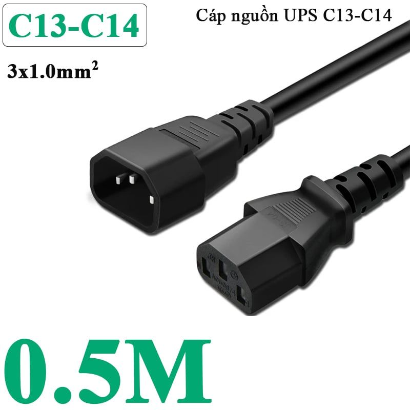 Cáp nguồn C13 C14 3x1mm 10A-250V 1 mét 1.8 mét 3 mét - Phụ Kiện Điện Tử Việt Nam