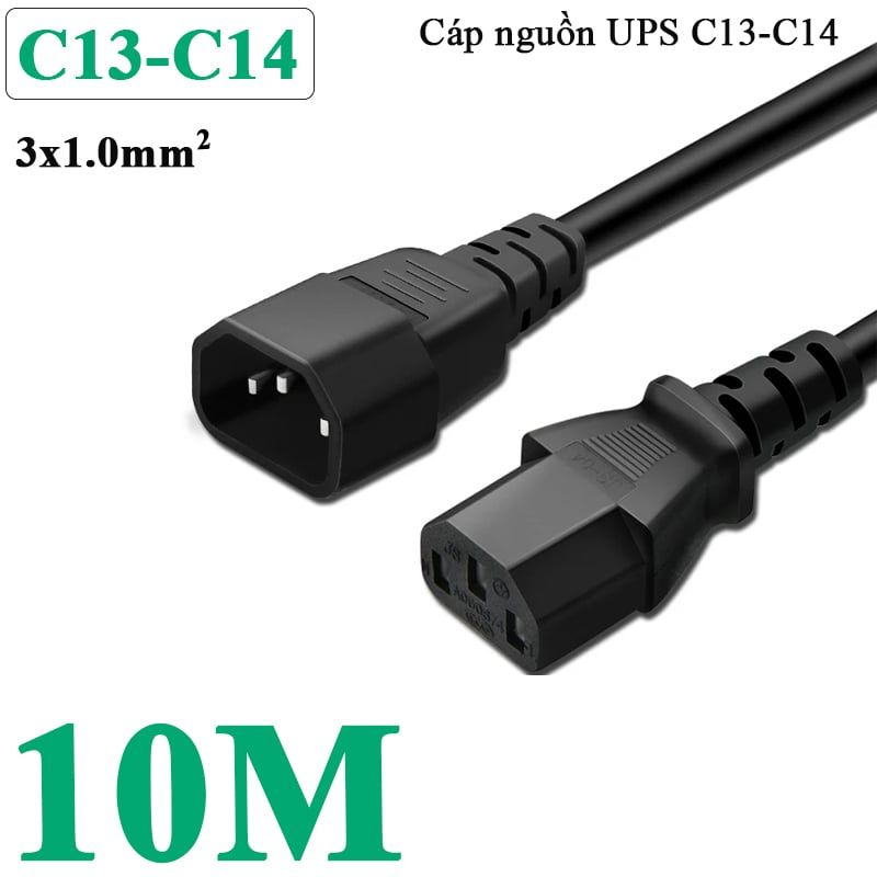 Cáp nguồn C13 C14 3x1mm 10A-250V 1 mét 1.8 mét 3 mét - Phụ Kiện Điện Tử Việt Nam