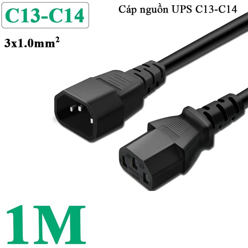 Cáp nguồn C13 C14 3x1mm 10A-250V 1 mét 1.8 mét 3 mét - Phụ Kiện Điện Tử Việt Nam